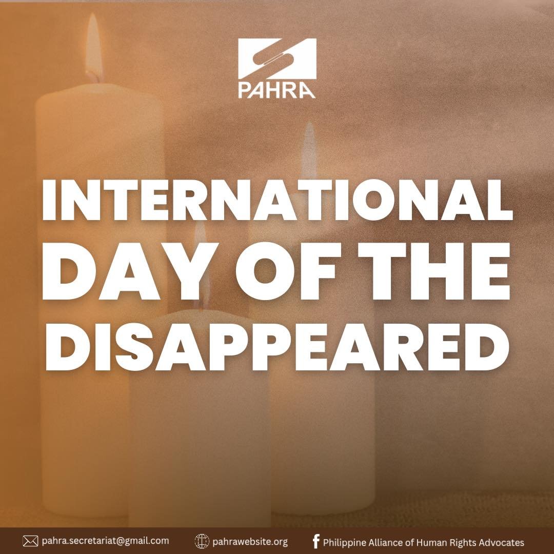 PAHRA Statement on the International Day of the Disappeared